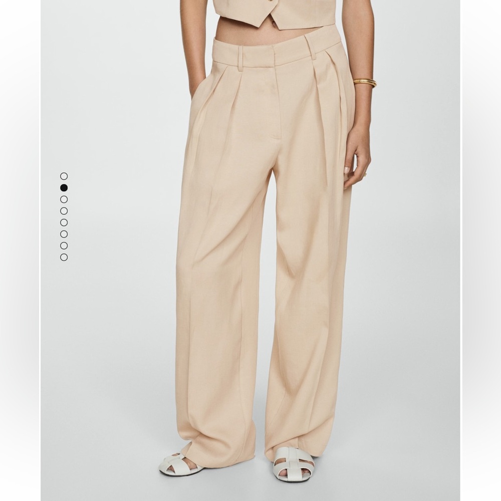 NWT - Mango  Lyocell Wide-Leg Pants
